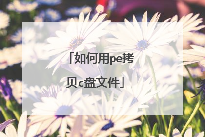 如何用pe拷贝c盘文件