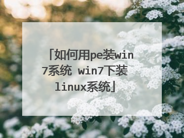 如何用pe装win7系统 win7下装linux系统