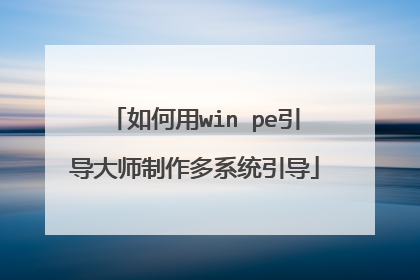 如何用win pe引导大师制作多系统引导