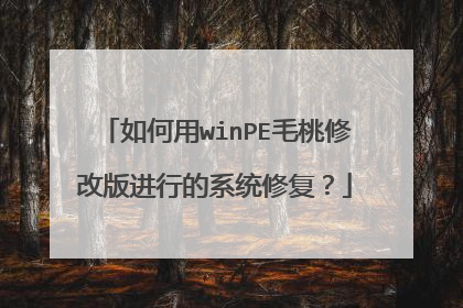 如何用winPE毛桃修改版进行的系统修复？