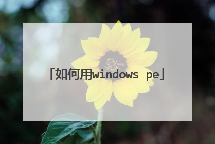 如何用windows pe
