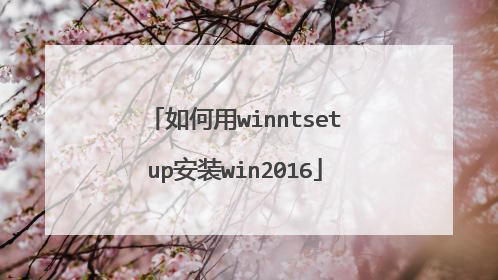 如何用winntsetup安装win2016