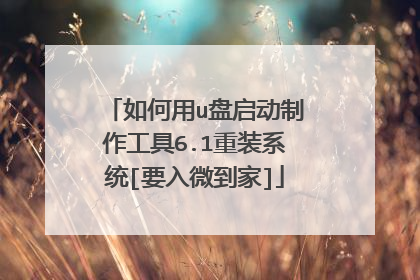 如何用u盘启动制作工具6.1重装系统[要入微到家]