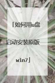 如何用u盘启动安装原版win7