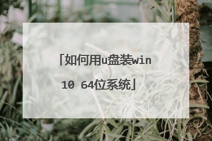 如何用u盘装win10 64位系统