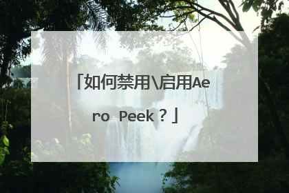 如何禁用启用Aero Peek?