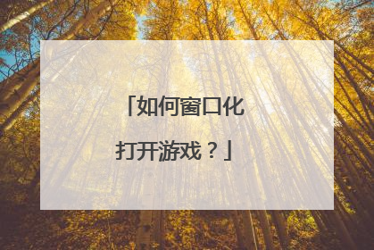 如何窗口化打开游戏?