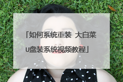 如何系统重装 大白菜U盘装系统视频教程