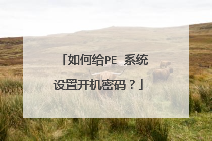 如何给PE 系统设置开机密码?