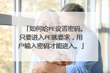 如何给PE设置密码。只要进入PE就要求，用户输入密码才能进入。