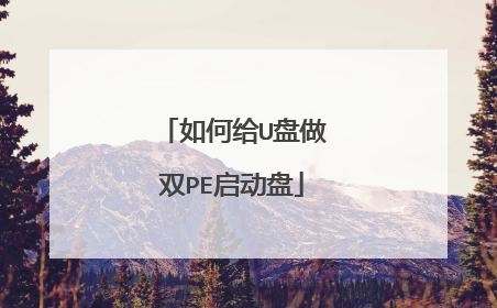 如何给U盘做双PE启动盘