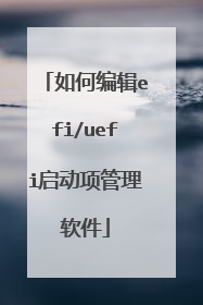 如何编辑efi/uefi启动项管理软件