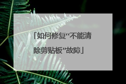 如何修复“不能清除剪贴板”故障
