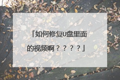 如何修复U盘里面的视频啊????