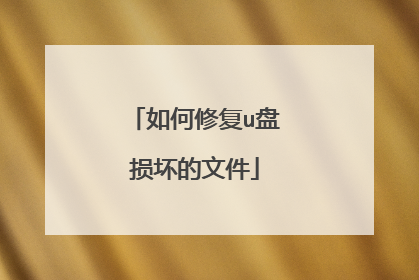 如何修复u盘损坏的文件