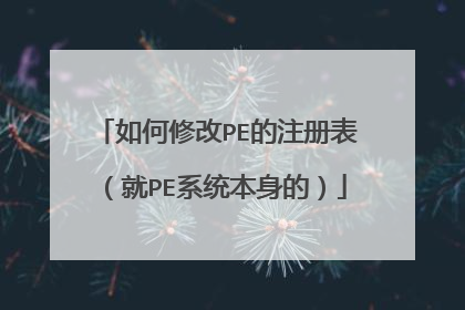 如何修改PE的注册表(就PE系统本身的)