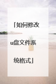 如何修改u盘文件系统格式