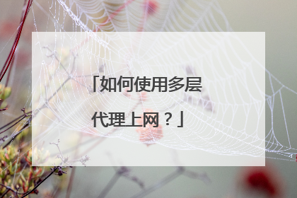 如何使用多层代理上网?