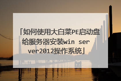 如何使用大白菜PE启动盘给服务器安装win server2012操作系统