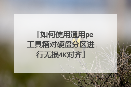 如何使用通用pe工具箱对硬盘分区进行无损4K对齐