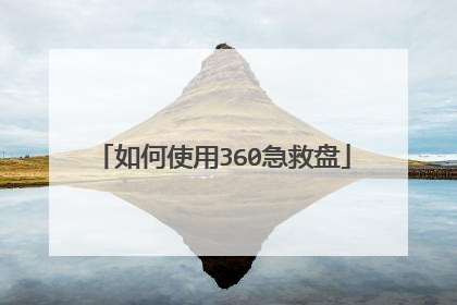 如何使用360急救盘