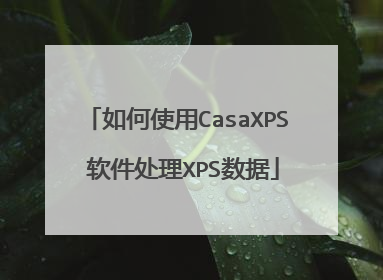 如何使用CasaXPS 软件处理XPS数据