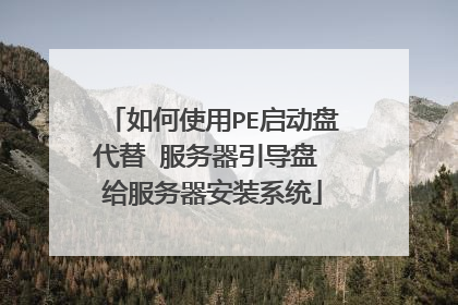 如何使用PE启动盘代替 服务器引导盘 给服务器安装系统