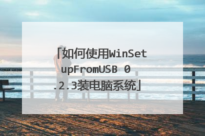 如何使用WinSetupFromUSB 0.2.3装电脑系统