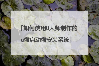 如何使用U大师制作的u盘启动盘安装系统