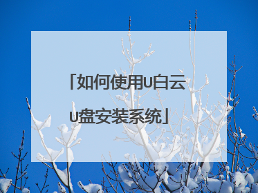 如何使用U白云U盘安装系统