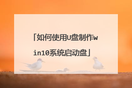 如何使用U盘制作win10系统启动盘