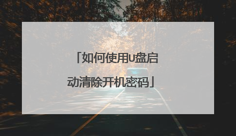 如何使用U盘启动清除开机密码