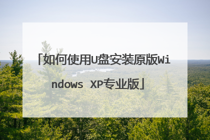 如何使用U盘安装原版Windows XP专业版
