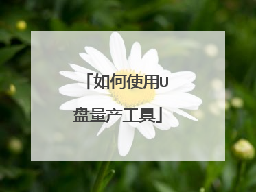 如何使用U盘量产工具