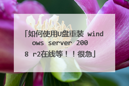 如何使用U盘重装 windows server 2008 r2在线等！！很急