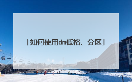 如何使用dm低格、分区