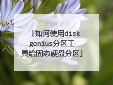 如何使用diskgenius分区工具给固态硬盘分区