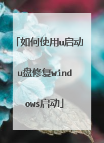 如何使用u启动u盘修复windows启动
