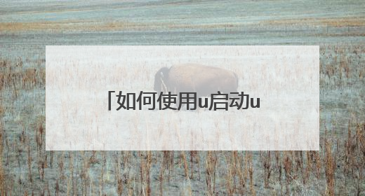 如何使用u启动u盘启动盘安装系统