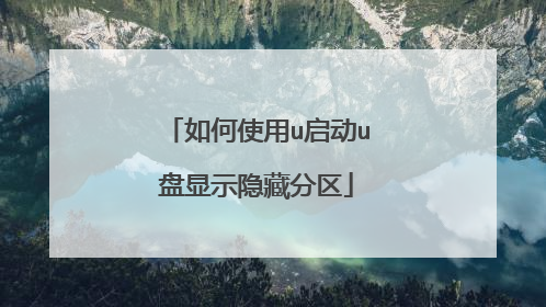 如何使用u启动u盘显示隐藏分区