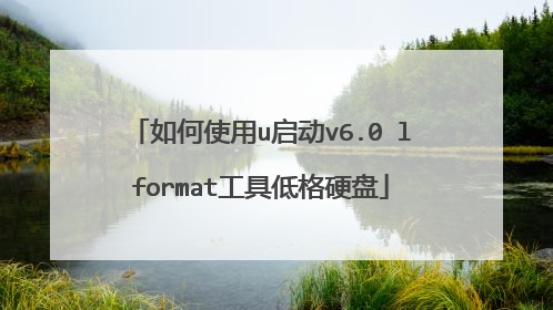 如何使用u启动v6.0 lformat工具低格硬盘