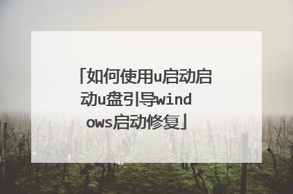如何使用u启动启动u盘引导windows启动修复