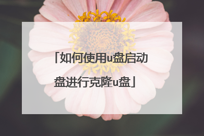 如何使用u盘启动盘进行克隆u盘