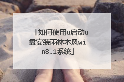 如何使用u启动u盘安装雨林木风win8.1系统