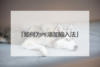 如何为PE添加输入法