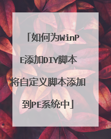 如何为WinPE添加DIY脚本将自定义脚本添加到PE系统中