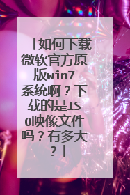 如何下载微软官方原版win7系统啊?下载的是ISO映像文件吗?有多大?
