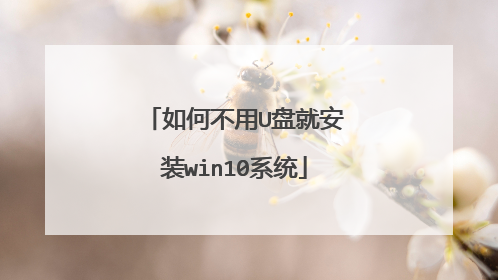 如何不用U盘就安装win10系统