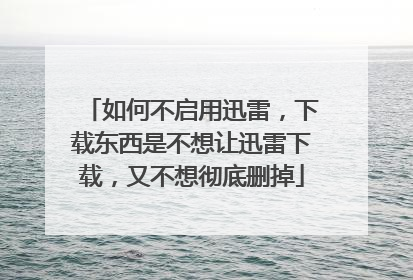 如何不启用迅雷,下载东西是不想让迅雷下载,又不想彻底删掉