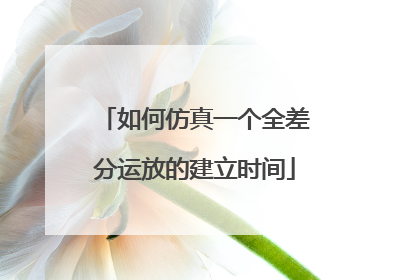 如何仿真一个全差分运放的建立时间